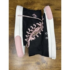 PF Flyers All American Hi Top Black Pink Sneaker Men 5 Women 6.5