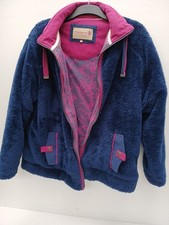 Tayberry Fleecy Faux Fur Zipped Jacket Womens XL in Navy & Cerise Lined P2P 25".
