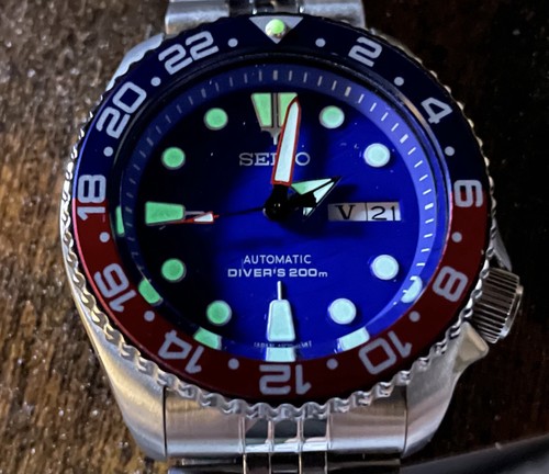 Seiko blue wave dial modded - blue,