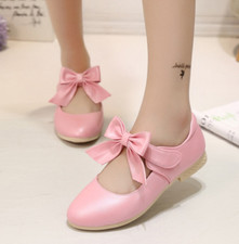 Wedding Party Princess Holiday Bow Flower Size Formal Dress Shoes Girls Kids UK