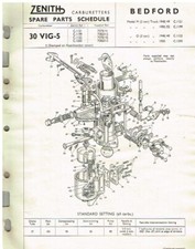 BEDFORD M SERIES 2-TON & O-SERIES 3-TON TRUCK CARB SERVICE BULLETIN / PARTS LIST