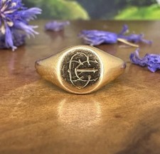 Antique 18ct Gold Signet Ring Chester 1921 Size O / US 7.25 H.G & S￼
