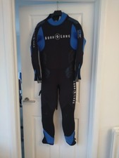 Aqualung Wetsuit Mens Medium Black Blue Titanium Scuba Diving