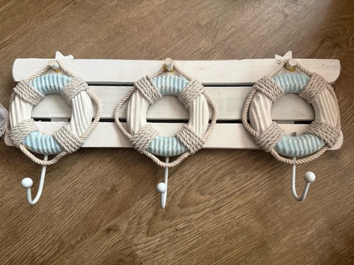 Rustic life ring - rustic, hooks