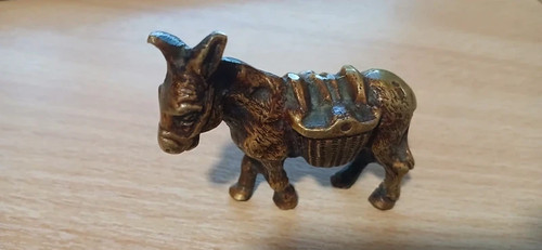 Vintage solid brass donkey - solid,