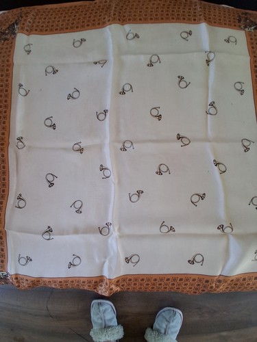 Silk head scarf - vintage, equine