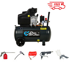 Air Compressor 50L Portable 1.5kW 6.5CFM 8 Bar + 5 Piece Tool Kit Garage
