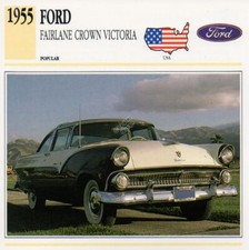1955 FORD FAIRLANE CROWN VICTORIA Classic Car Photograph / Information Maxi Card