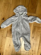 Kite Clothing Organic Mr Bear Fleece Pram Suit Onesie (not Gerber) 6-12 months