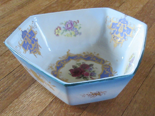 Six sided bowl vintage blue - six, bowl,