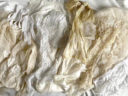 Antique edwardian net veil - net,