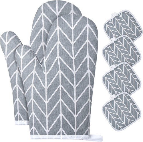 6pcs heat resistant oven mitts - oven,