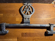 Car badge bar with bumper mounting  and vintage AA badge as found