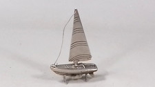 SOLID SILVER MINIATURE YACHT SAILING BOAT 13G VINTAGE CONTINENTAL 800