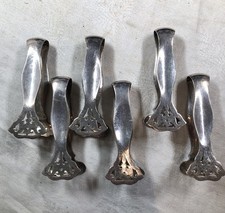 6 Vintage Antique John Round EPNS eating tongs tableware silver plate cutlery