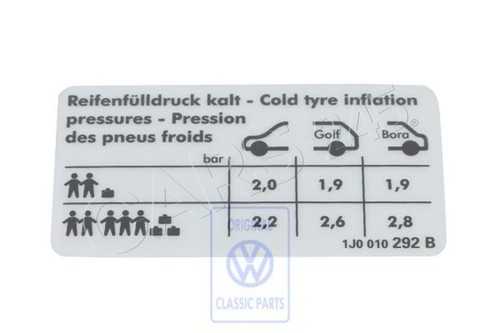 Genuine tire pressure data - genuine,