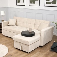 Milo Cream Corner Sofa Bed