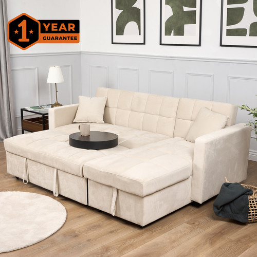 Velvet corner sofa - sofa, with