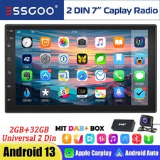 DAB+ CarPlay 7" Double 2 DIN Android 13 32G Car Stereo GPS NAV Head Unit +Camera