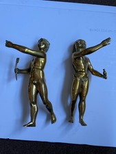 Rare pair bronze allegorical figures old