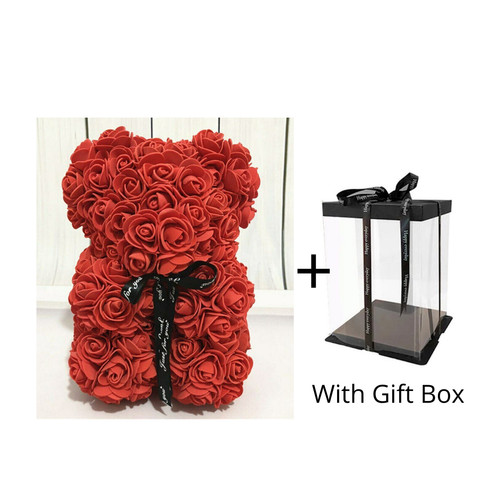 Rose teddy bear 25cm foam - teddy,