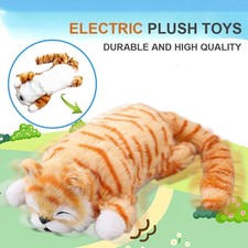 lovely real life plush lying cat toy stuffed yellow cat doll gift about