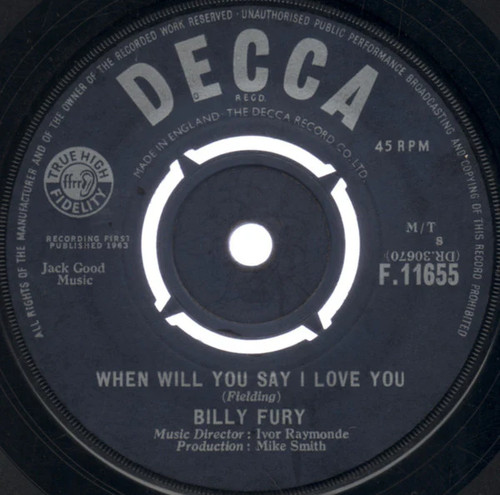 Billy fury when will - when, say
