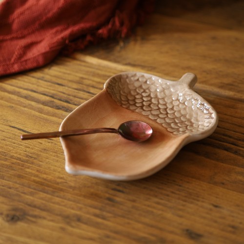 Ceramic trinket dish acorn - trinket,