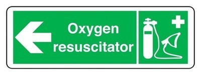 Oxygen resuscitator arrow left - oxygen,