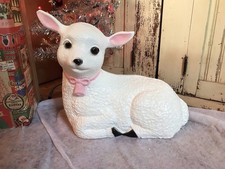 Blow Mold Easter LambPink Bow