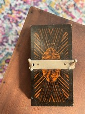 Antique Art Deco Bookbinding Paper Press Industrial 1930's Poland Brass Wood