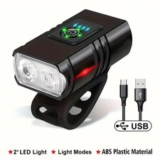 Mountain Bike Lights USB Rechargeable Bicycle T6 LED Torch Front Rear Lamp Set