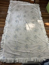 Simply SHABBY CHIC BRITISH ROSES Tablecloth Flowers 56”x 100” OBLONG Blue