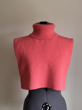 Oliver Bonas rose pink roll neck knitted tabard scarf size small
