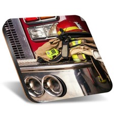 1x Square Coaster 12cm Fireman