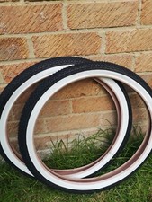 COLOURED STREET BMX TYRES BLACK WHITEWALL 20 x 1.75 LS200 (PAIR, SINGLE & TUBES)