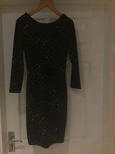 Warehouse Black And Silver Party dress Size 6
