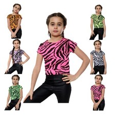 Girls Crop Top Zebra Print