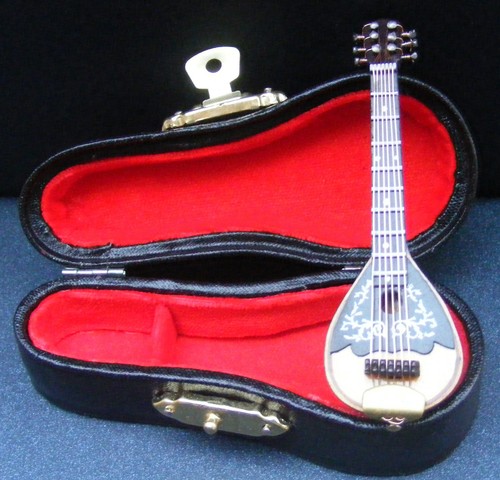 Dolls house mandolin wooden - house,