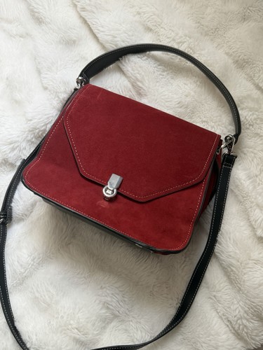 Zara red brick split suede - zara, and