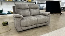 Furniture Village 'Sloane' 2 Seater Sofa Grey Velvet Fabric Power Recliner NEW