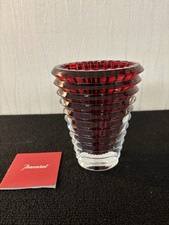 Baccarat Red Oval Eye Vase H: 14.5 Cm