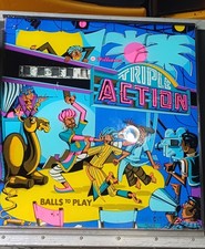 Williams Triple Action Vintage Pinball Translite Glass