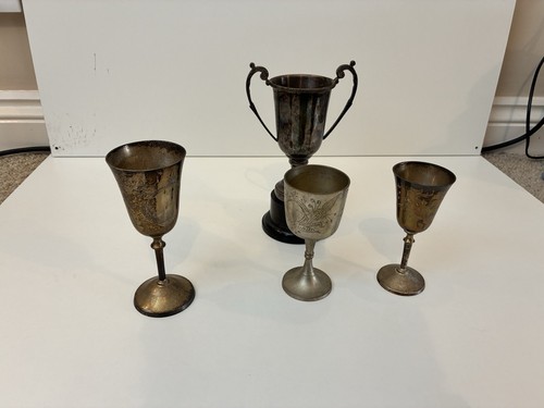 Vintage silver plated goblets - vintage,