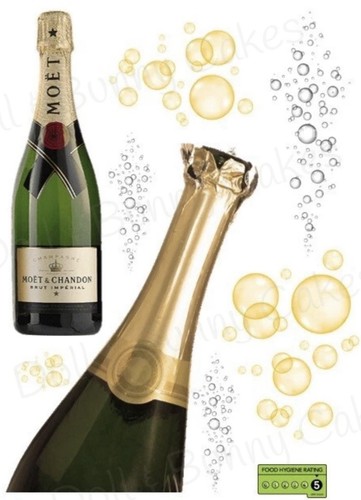 Champagne bottle edible cake - bottle,