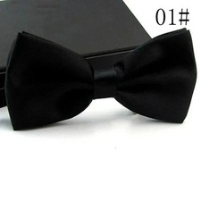 Black Bow Tie Adjustable Satin