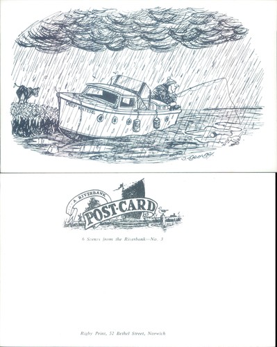 Cartoon boat scene with