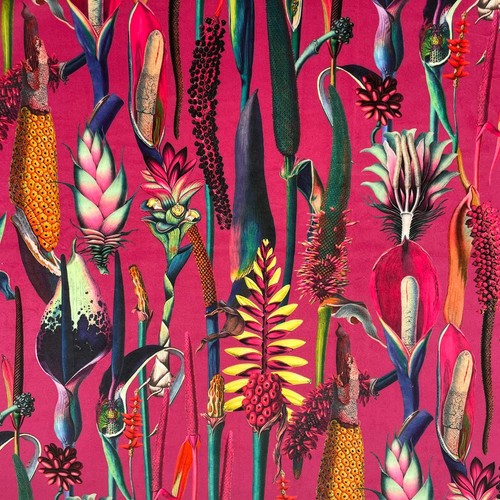 Tropical printed velvet fabric - velvet,