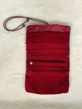 Red velvet travel jewellery pouch/wrap