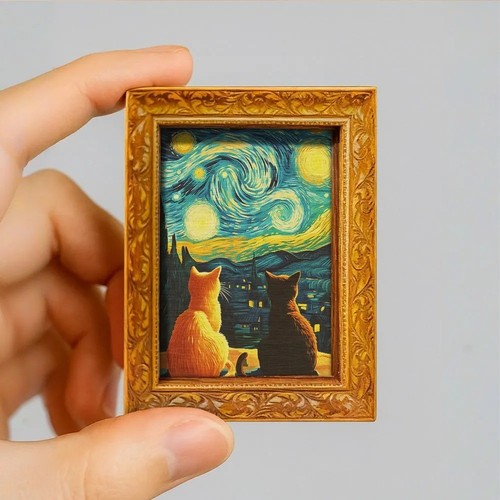 Art cat fridge magnet - cat,